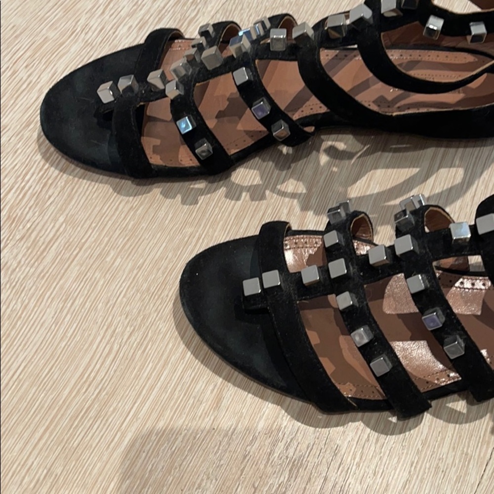 Alaia suede gladiator sandals with silver studs - Picture 3 of 4